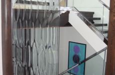 Textured-glass-partition-wall