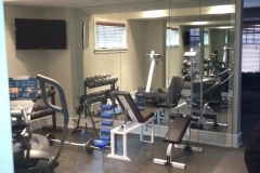 Exercise room glass partition