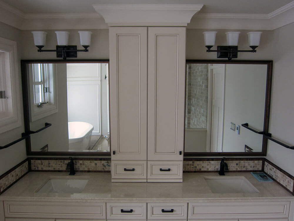 Framed-vanity-mirrors-with-oil-rubbed-bronze-frames