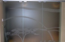 Custom-sandblasted-glass-sliding-partitions
