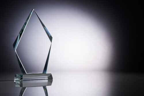 Glass trophy