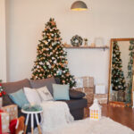 Decorative mirror in Christmas season.