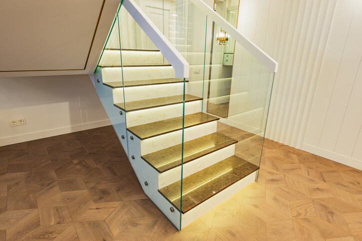 Glass railings at home.