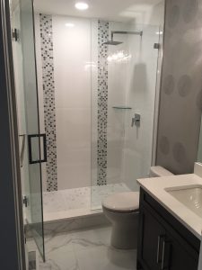 Bathroom after installation of mirrors
