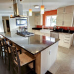 A custom glass countertop for kitchens that integrates seamlessly with your existing décor.